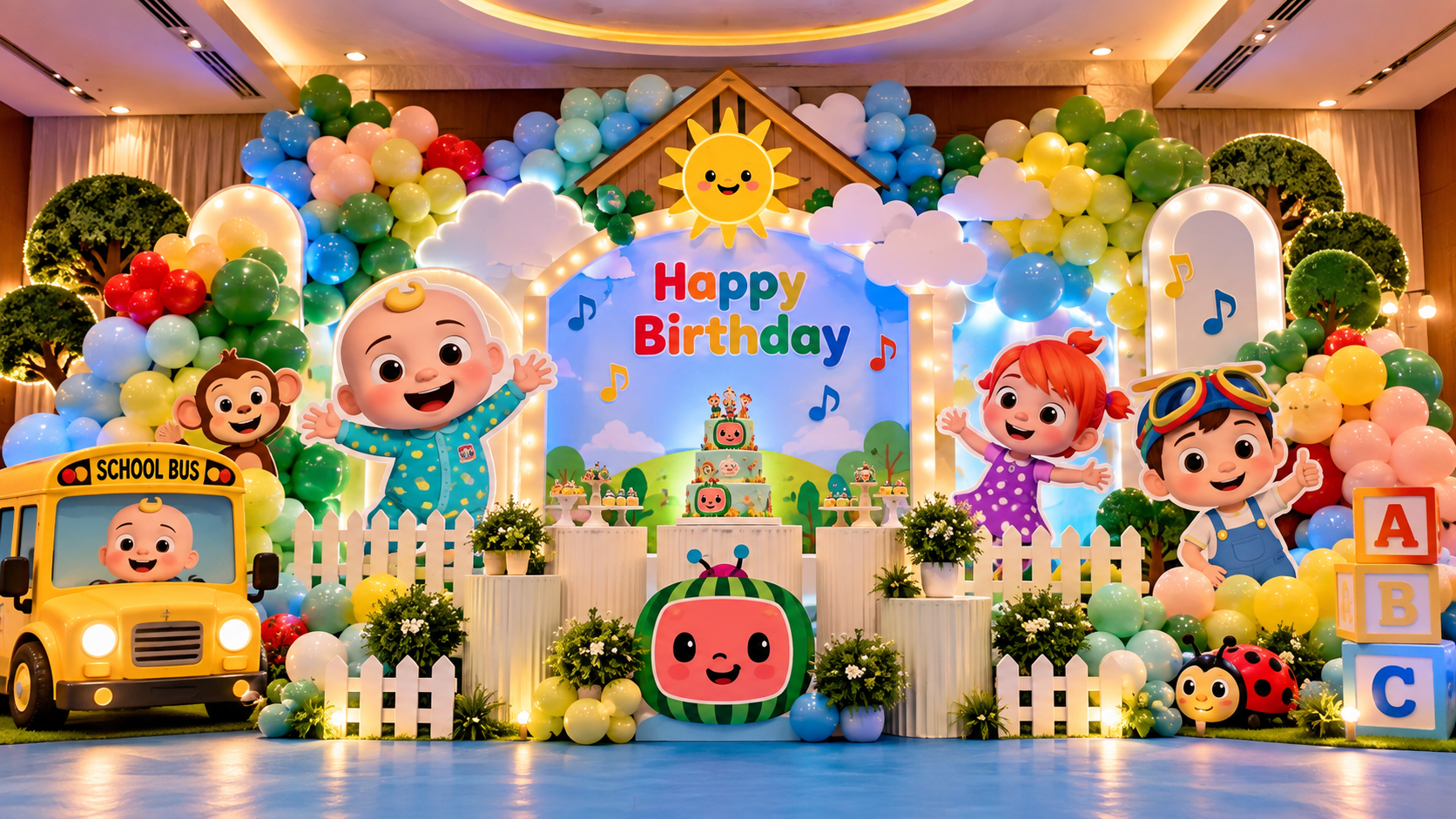 Boys birthday balloon decoration
