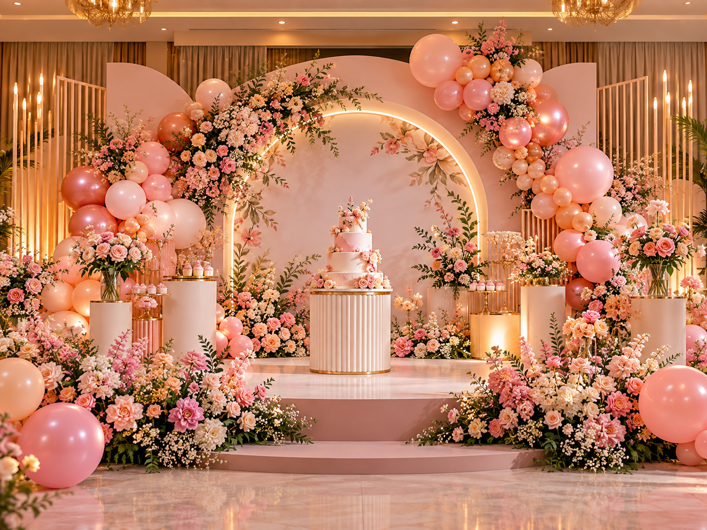 Girls floral birthday stage
