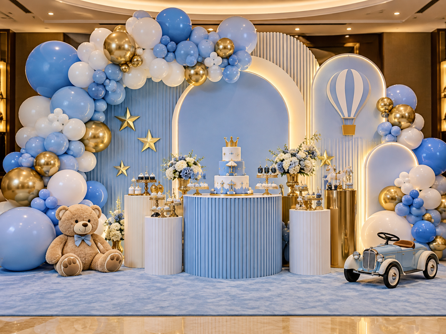 Blue boys birthday decoration