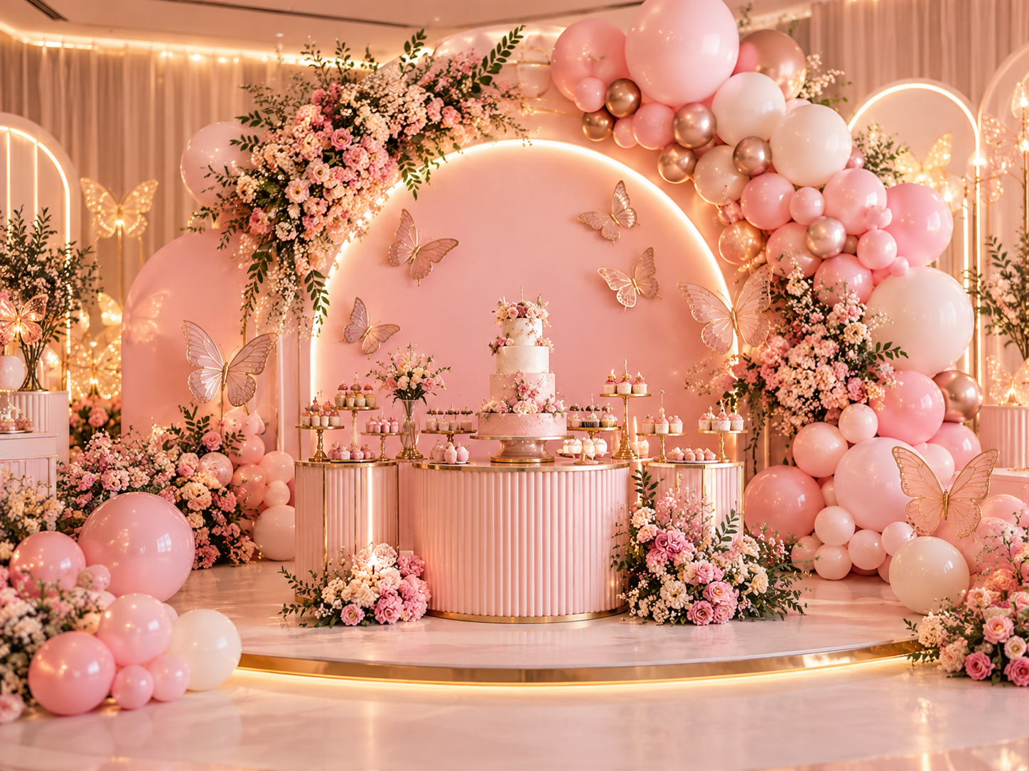 Luxury girls birthday decoration